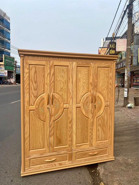 Tủ quần áo gỗ sồi 1m8x2m