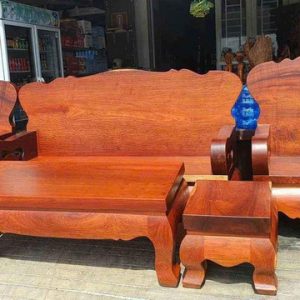 Bộ salon gỗ hương dày 6cm 6 món